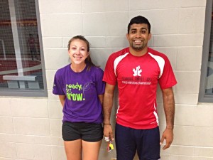 Raj with co-coach Ashley at Summer Games training camp.