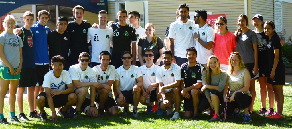 Members of the UFV Cascades men's and women's soccer team participated in the Gutsy Walk for Crohn's and Colitis last Sunday in Abbotsford.