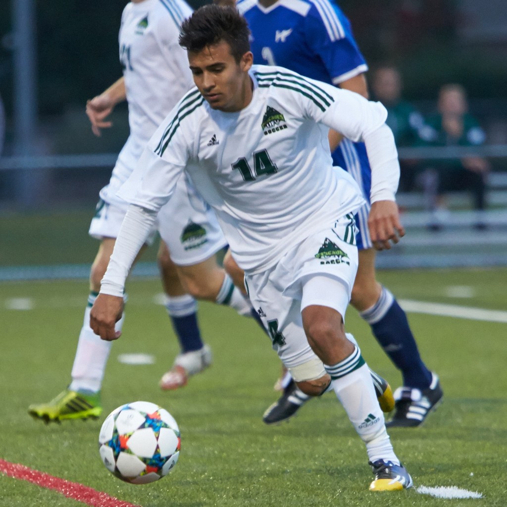 Connor MacMillan scored twice in UFV's 4-3 win over the Alberta Golden Bears on Saturday. (Tree Frog Imaging file photo)