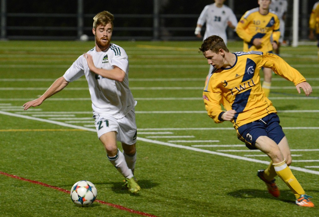 Cascades forward James Najman (left) had a productive performance on Friday with a pair of assists.