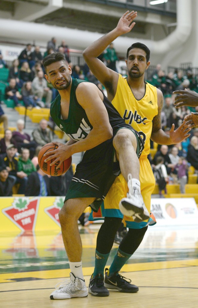 UFV centre Nav Bains posted eight points and six rebounds on Friday.