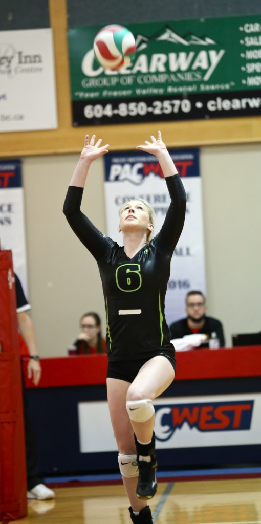 Setter Nicole Blandford excelled in the final game of her five-year Cascades career.