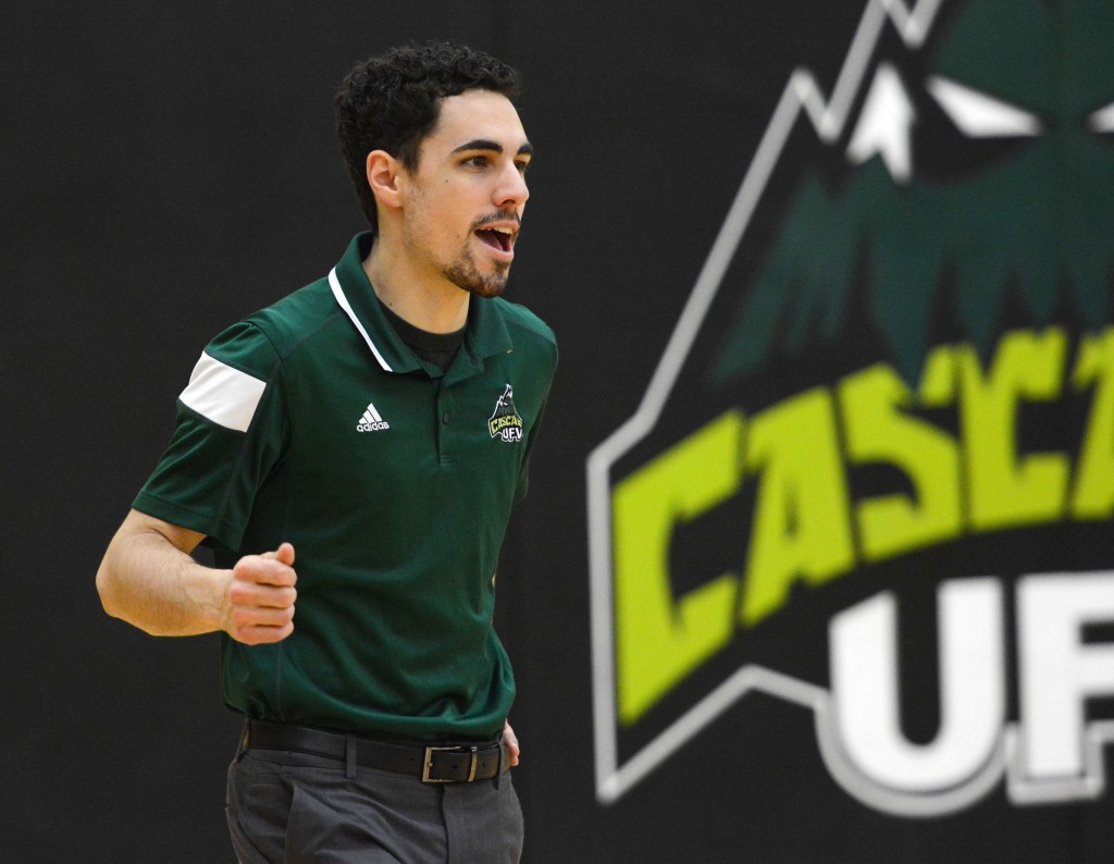 Head coach Kyle Donen and the Cascades celebrated a victory over Capilano on Friday.