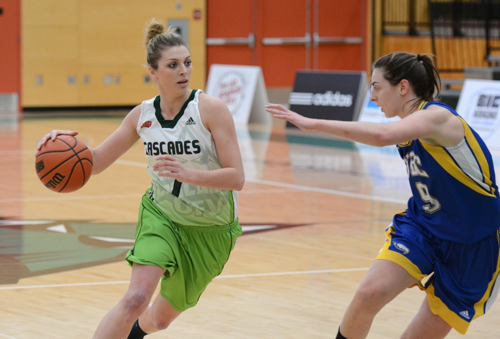 Kayli Sartori racked up a game-high 17 points and 12 rebounds, but she was one of only two Cascades to score in double figures in a loss to UBC in their playoff opener.