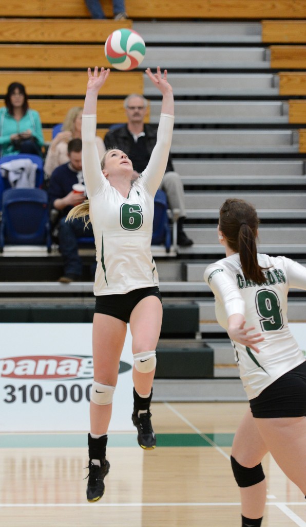 Setter Nicole Blandford played her final game at the Envision Athletic Centre on Friday.