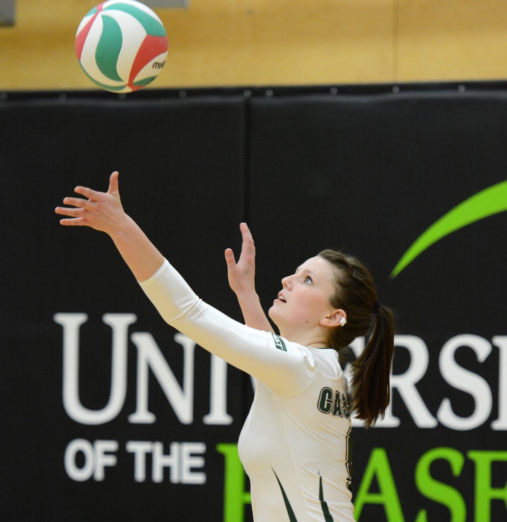 Mandelyn Erikson winds up for a serve.