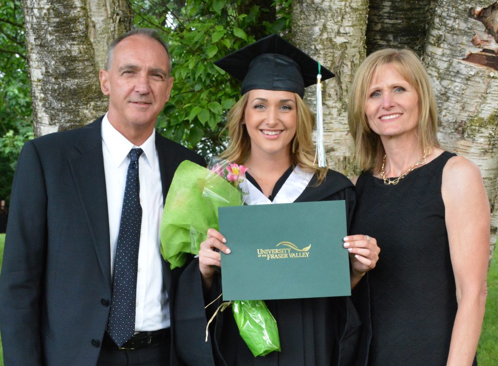 Women's soccer player Jade Palm celebrated earning her Bachelor of Arts degree.