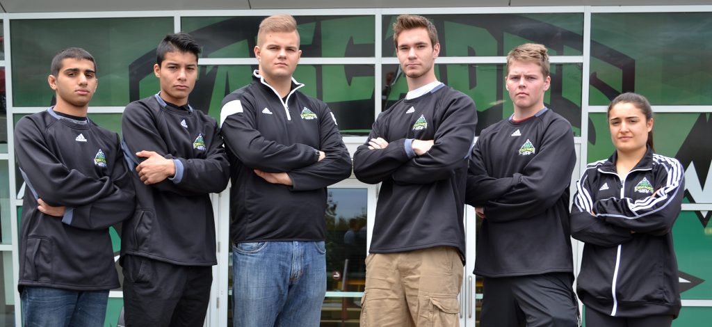 The Cascades wrestling program's 2016 recruiting class includes (from left) Husayn Mohammad, Hassib Javeed, Kamil Golowko, Alex Johnson, Marko Kolobara and Karla Godinez Gonzalez.