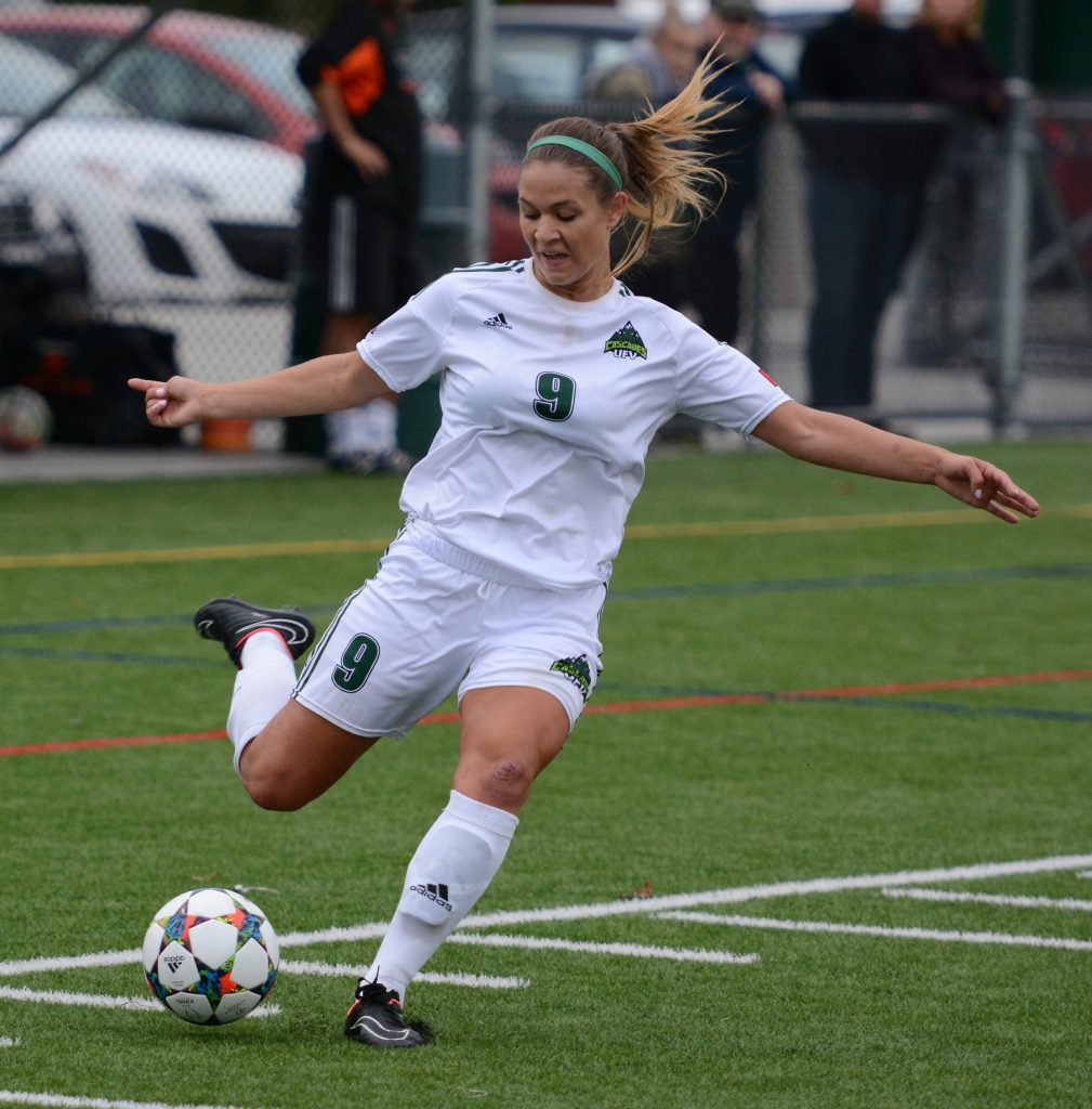 Monika Levarsky scored twice and set up Amanda Carruthers for the opening goal in Saturday's 4-1 win over Seattle Pacific.