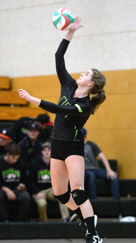 Cascades setter Jessica Funk notched 36 assists and four aces in Friday's win over CBC. (UFV Cascades file photo)