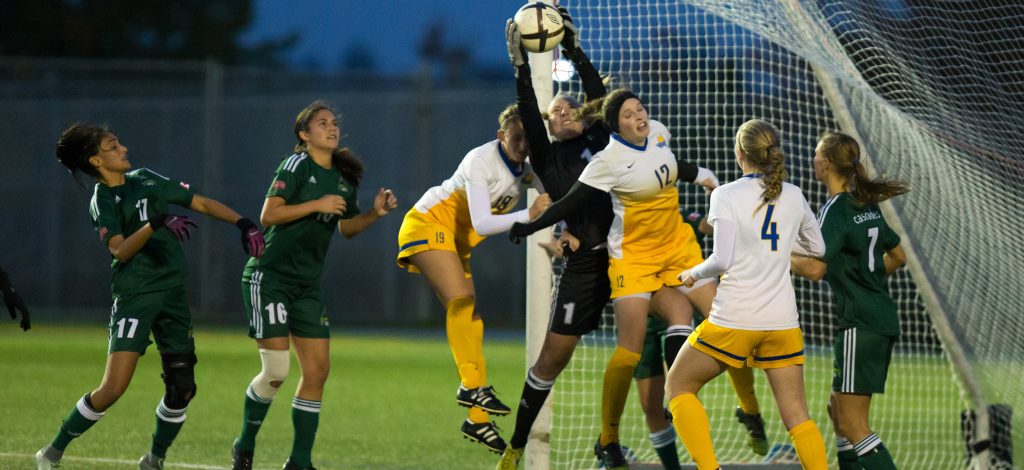 Goalkeeper Kayla Klim and the Cascades will be aiming to punch their ticket to the Canada West Final Six with a win over Victoria on Saturday. (Victoria Vikes file photo)