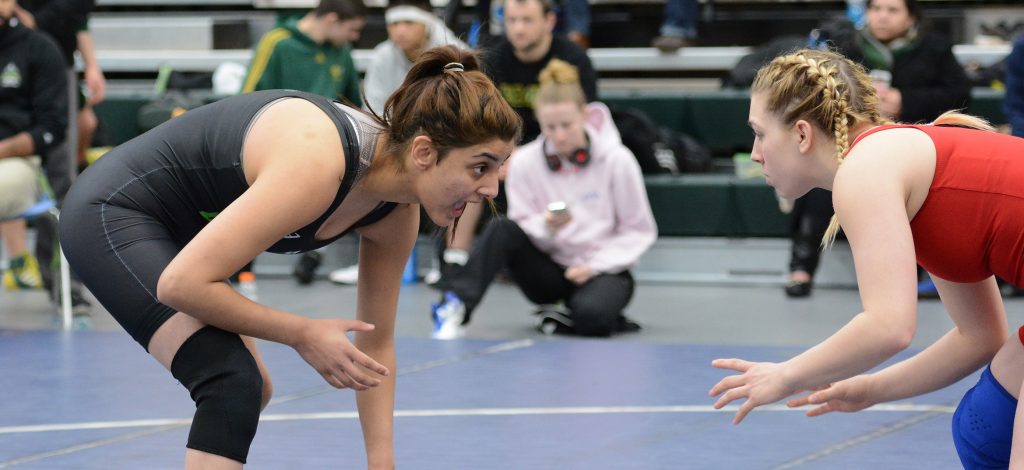 Cascades sophomore wrestler Pravi Dhaliwal (left) is poised to make her 2016-17 tournament debut this weekend.