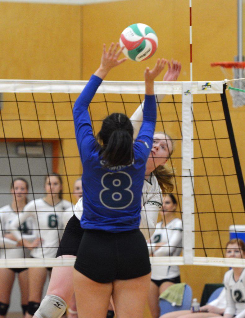 Rachel Funk had a strong all-around performance with 14 kills and 14 digs on Friday vs. Camosun.